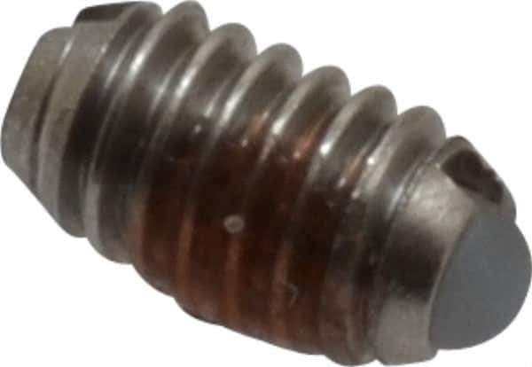 Gibraltar - 4-48, 0.062" Ball Diam, 0.187" Body Length, 0.02" Max Ball Reach, Threaded Ball Plunger - Stainless Steel Body, Nylon Ball, 0.13 Lb Initial End Force, 0.5 Lb Final End Force, Locking Element - Industrial Tool & Supply