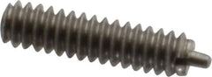 Gibraltar - 6-32, 17/32" Thread Length, 1/16" Plunger Projection, Stainless Steel Threaded Spring Plunger - 0.045" Max Plunger Diam, 17/32" Plunger Length, 0.5 Lb Init End Force, 1.5 Lb Final End Force - Industrial Tool & Supply