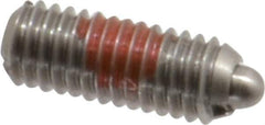 Gibraltar - 10-32, 3/4" Thread Length, 1/8" Plunger Projection, Stainless Steel Threaded Spring Plunger - 0.092" Max Plunger Diam, 3/4" Plunger Length, 2.9 Lb Init End Force, 11.1 Lb Final End Force, 0.0625" Hex - Industrial Tool & Supply