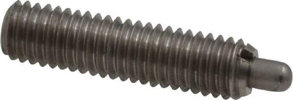Gibraltar - 10-32, 3/4" Thread Length, 1/8" Plunger Projection, Stainless Steel Threaded Spring Plunger - 0.092" Max Plunger Diam, 3/4" Plunger Length, 1.3 Lb Init End Force, 2.7 Lb Final End Force - Industrial Tool & Supply