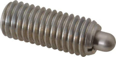 Gibraltar - 1/2-13, 1-1/4" Thread Length, 1/4" Plunger Projection, Stainless Steel Threaded Spring Plunger - 1/4" Max Plunger Diam, 1-1/4" Plunger Length, 6.6 Lb Init End Force, 17.4 Lb Final End Force, 0.1562" Hex - Industrial Tool & Supply