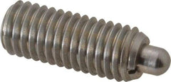 Gibraltar - 1/2-13, 1-1/4" Thread Length, 1/4" Plunger Projection, Stainless Steel Threaded Spring Plunger - 1/4" Max Plunger Diam, 1-1/4" Plunger Length, 2.7 Lb Init End Force, 9.3 Lb Final End Force, 0.1562" Hex - Industrial Tool & Supply