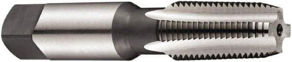 DORMER - 1/8-27 NPT Thread, 4 Flute Standard Pipe Tap - 70mm OAL, 19mm Thread Length, Bright Finish, High Speed Steel - Exact Industrial Supply