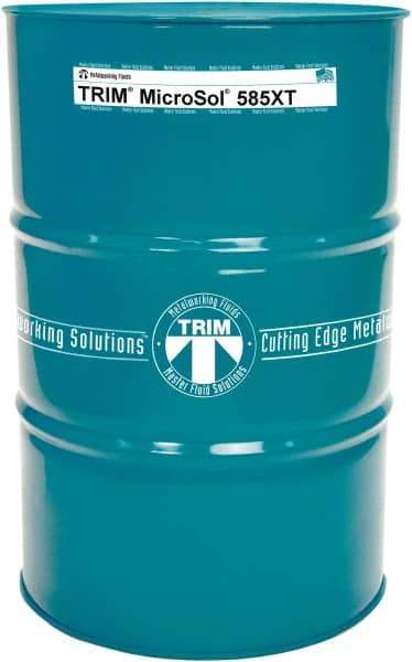 Master Fluid Solutions - Trim MicroSol 585XT, 54 Gal Drum Cutting & Grinding Fluid - Semisynthetic, For Aluminum Alloys, Cast Iron, Composites, Copper, Plastics, Steels & Titanium - Industrial Tool & Supply
