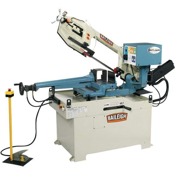 Baileigh - 13.77 x 8.66" Semi-Automatic Combo Horizontal & Vertical Bandsaw - 1 Phase, 60° Right, 45° Left Vise Angle of Rotation, 2 hp, 220 Volts, Frequency Drive - Industrial Tool & Supply