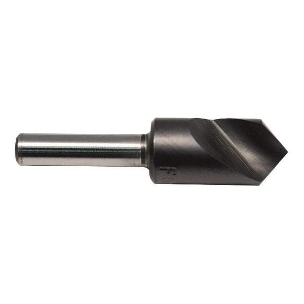 M.A. Ford - 3/8" Head Diam, 1/4" Shank Diam, 1 Flute 60° High Speed Steel Countersink - ALtima Blaze Finish, 2" OAL - Industrial Tool & Supply