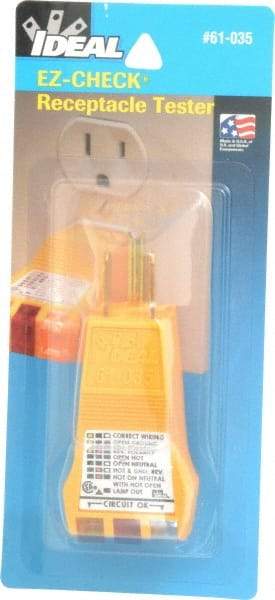 Ideal - 120 VAC Max Voltage, Receptacle Tester - Industrial Tool & Supply