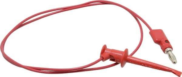 Pomona - Red Electrical Test Equipment Patch Cord - Use with Test Clips - Industrial Tool & Supply