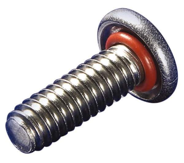 APM HEXSEAL - #6-32 UNC, 3/8" OAL Phillips Drive Machine Screw - Flat Head, Grade 18-8 Stainless Steel, Uncoated, Bonded Sealing - Industrial Tool & Supply