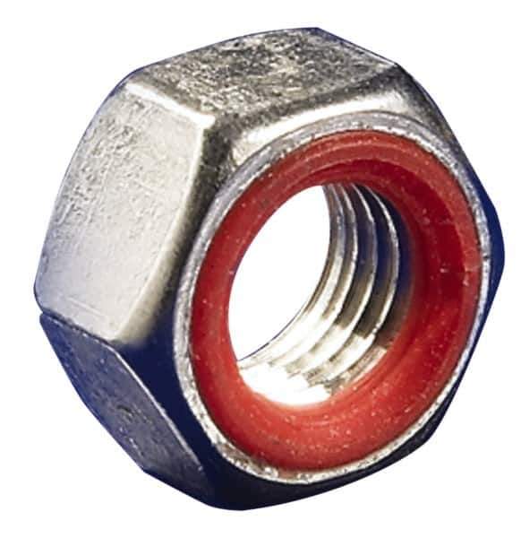 APM HEXSEAL - 1/2-20 Thread, 3/4" Wide x 7/32" High, Brass Self Sealing Hex Jam Nut - Nickel Plated, Silicone O Ring, Right Hand, UNF Thread - Industrial Tool & Supply