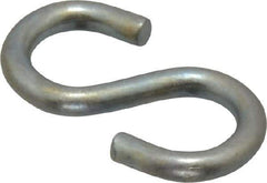 Made in USA - 1/8" Opening, Low Carbon Steel Electrogalvanized S-Hook - 7 Lb Capacity, 1/4" ID, 0.07" Wire, 3/4" OAL - Industrial Tool & Supply