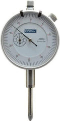 Fowler - 1" Range, 0-25-0 (Balanced), 0-50 (Continuous) Dial Reading, 0.0005" Graduation Dial Drop Indicator - 2-1/4" Dial, 0.05" Range per Revolution, Revolution Counter - Industrial Tool & Supply