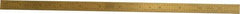 Fowler - 12" Long, 1/64, 1/32, 1/16, 1/8" Graduation, Flexible Steel Rule - 4R Graduation Style, 1" Wide, Yellow, Titanium Finish - Industrial Tool & Supply