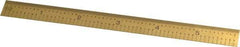 Fowler - 6" Long, 1/100, 1/64, 1/32, 1/10" Graduation, Flexible Steel Rule - 5R Graduation Style, 3/4" Wide, Yellow, Titanium Finish - Industrial Tool & Supply