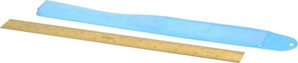 Fowler - 12" Long, 1/100, 1/64, 1/32, 1/10" Graduation, Rigid Steel Rule - 5R Graduation Style, 1" Wide, Yellow, Titanium Finish - Industrial Tool & Supply