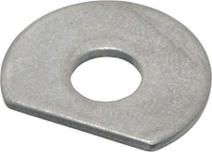 Made in USA - 1/4" Screw Size, 0.254" ID, 1008/1010 Steel Clipped Washer - 0.249 to 0.259" ID, 0.74 to 0.76" OD, 0.044 to 0.052" Thickness, Uncoated - Industrial Tool & Supply