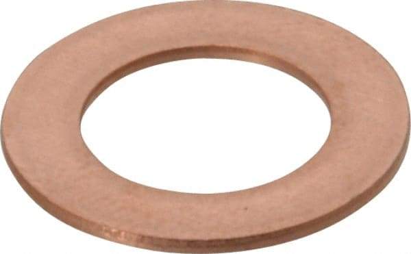 Made in USA - 0.032" Thick, 3/8" Inside x 5/8" OD, Round Shim - 5/16" Screw, Uncoated C-172 Copper - Industrial Tool & Supply