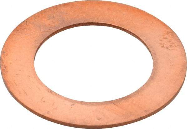 Made in USA - 0.032" Thick, 5/8" Inside x 1" OD, Round Shim - 9/16" Screw, Uncoated C-172 Copper - Industrial Tool & Supply