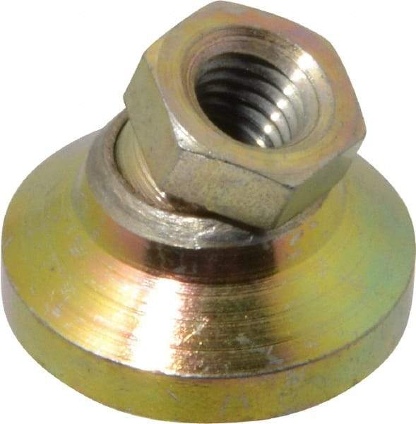Gibraltar - 453 kg Capacity, M8 Thread, 17.8mm OAL, Steel Stud, Tapped Pivotal Socket Mount Leveling Pad - 25.5mm Base Diam, Steel Pad, 12.7mm Hex - Industrial Tool & Supply