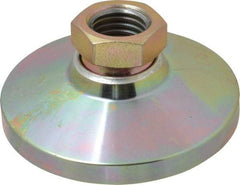 Gibraltar - 9072 kg Capacity, M24 Thread, 47.6mm OAL, Steel Stud, Tapped Pivotal Socket Mount Leveling Pad - 101mm Base Diam, Steel Pad, 35mm Hex - Industrial Tool & Supply