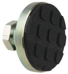 Gibraltar - 317 kg Capacity, M12 Thread, 28.5mm OAL, Steel Stud, Tapped Pivotal Socket Mount Leveling Pad - 47.6mm Base Diam, Rubber Pad, 19mm Hex - Industrial Tool & Supply