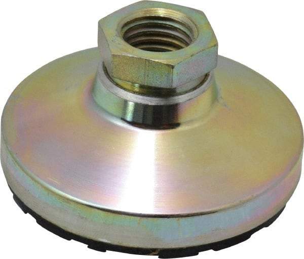 Gibraltar - 544 kg Capacity, M16 Thread, 31.7mm OAL, Steel Stud, Tapped Pivotal Socket Mount Leveling Pad - 63.5mm Base Diam, Rubber Pad, 22mm Hex - Industrial Tool & Supply