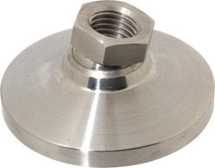 Gibraltar - 9072 kg Capacity, M24 Thread, 47.6mm OAL, Steel Stud, Tapped Pivotal Socket Mount Leveling Pad - 101mm Base Diam, Stainless Steel Pad, 35mm Hex - Industrial Tool & Supply