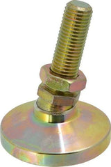 Gibraltar - M16 Bolt Thread, Studded Pivotal Stud Mount Leveling Pad & Mount - 2,721 Kg Capacity, 63.5mm Base Diam, 51mm Thread Length - Industrial Tool & Supply