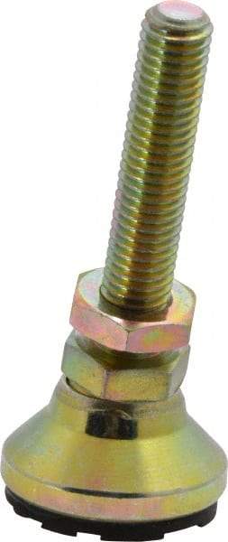 Gibraltar - M10 Bolt Thread, Studded Pivotal Stud Mount Leveling Pad & Mount - 136 Kg Capacity, 31.7mm Base Diam, 51mm Thread Length - Industrial Tool & Supply