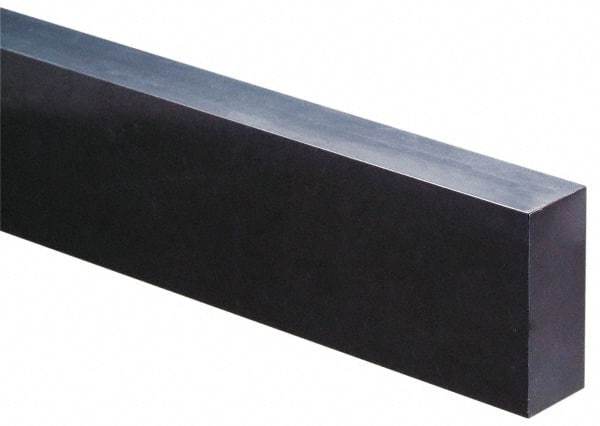 Made in USA - 4 Ft. Long x 1 Inch Wide x 1/4 Inch High, Acetal, Rectangular Plastic Bar - Porosity Free, Black - Industrial Tool & Supply
