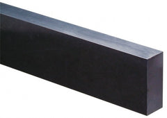 Made in USA - 4' x 1" x 1-1/2" Black Acetal Rectangular Bar - Industrial Tool & Supply