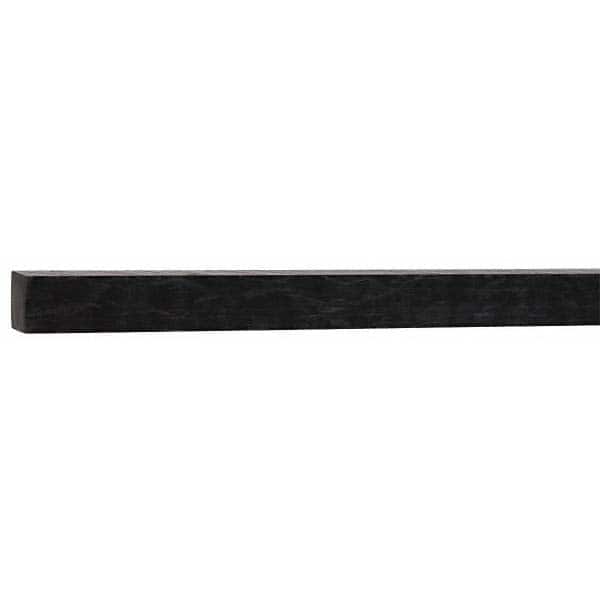 Made in USA - 4' x 5/8" x 5/8" Black Acetal Square Bar - Industrial Tool & Supply