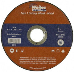 Weiler - Cutoff Wheel - Use with Angle Grinders - Industrial Tool & Supply