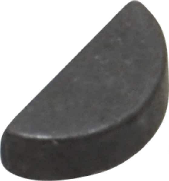 Made in USA - #302-1/2 Standard Woodruff Key - 5/16" Long x 3/32" Wide, Steel - Industrial Tool & Supply