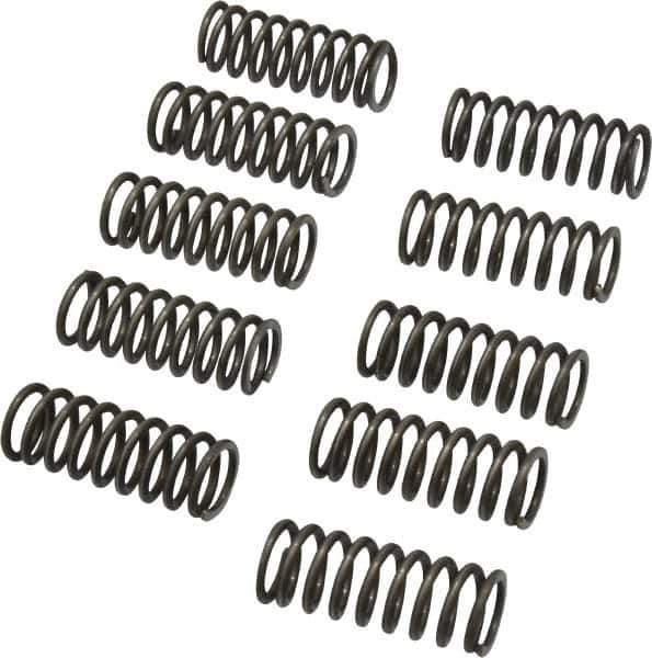 Value Collection - 0.48" OD, 0.062" Wire, 1-1/4" Free Length, Music Wire Compression Stock Springs Spring - 37.5 Lb Spring Rating - Industrial Tool & Supply
