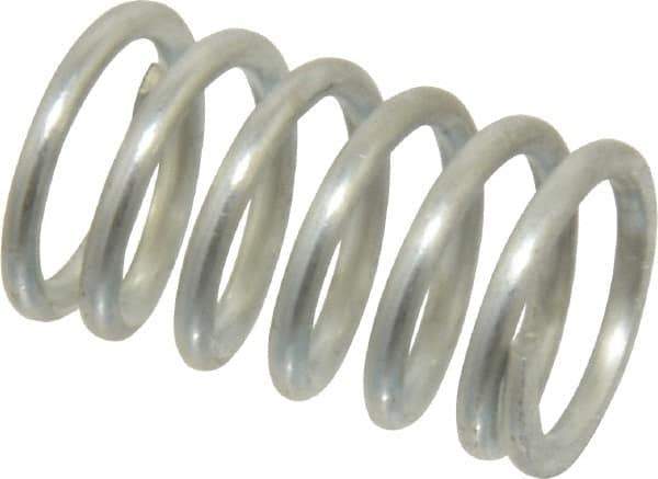 Value Collection - 0.6" OD, 0.072" Wire, 1" Free Length, Music Wire Compression Stock Springs Spring - 56.86 Lb Spring Rating - Industrial Tool & Supply