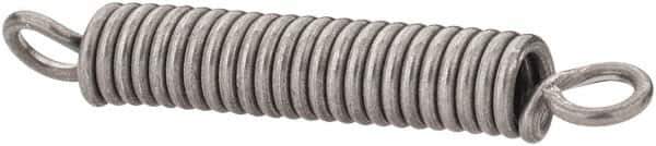 Made in USA - 1/8" OD, 4.76 Lb Max Load, 0.96" Max Ext Len, 0.023" Wire Diam Spring - 18.27 Lb/In Rating, 0.92 Lb Init Tension, 3/4" Free Length - Industrial Tool & Supply