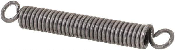Made in USA - 1/8" OD, 4.76 Lb Max Load, 1.32" Max Ext Len, 0.023" Wire Diam Spring - 11.99 Lb/In Rating, 0.92 Lb Init Tension, 1" Free Length - Industrial Tool & Supply