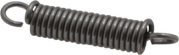 Made in USA - 3/16" OD, 8.23 Lb Max Load, 1.29" Max Ext Len, 0.032" Wire Diam Spring - 21.84 Lb/In Rating, 1.9 Lb Init Tension, 1" Free Length - Industrial Tool & Supply