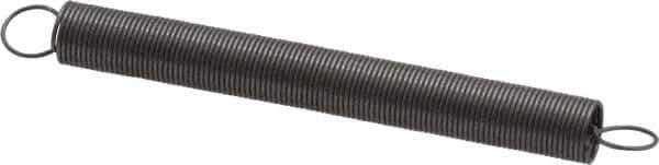 Made in USA - 1/4" OD, 1.57 Lb Max Load, 10" Max Ext Len, 0.02" Wire Diam Spring - 0.19 Lb/In Rating, 0.14 Lb Init Tension, 2-1/2" Free Length - Industrial Tool & Supply