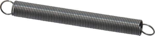 Made in USA - 1/4" OD, 3.4 Lb Max Load, 6.27" Max Ext Len, 0.026" Wire Diam Spring - 0.76 Lb/In Rating, 0.5 Lb Init Tension, 2-1/2" Free Length - Industrial Tool & Supply