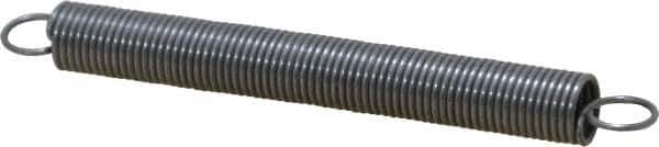 Made in USA - 5/16" OD, 6.39 Lb Max Load, 6.55" Max Ext Len, 0.035" Wire Diam Spring - 1.51 Lb/In Rating, 1 Lb Init Tension, 3" Free Length - Industrial Tool & Supply