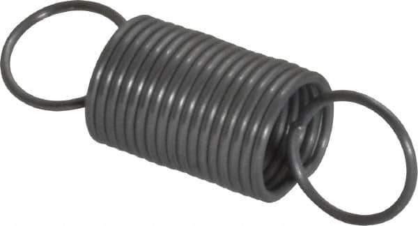 Made in USA - 3/8" OD, 4.02 Lb Max Load, 2.62" Max Ext Len, 0.032" Wire Diam Spring - 2.55 Lb/In Rating, 0.5 Lb Init Tension, 1-1/4" Free Length - Industrial Tool & Supply