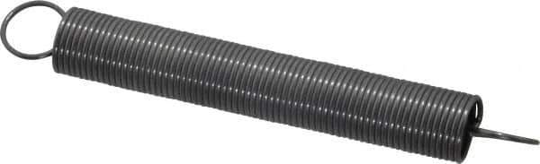Made in USA - 3/8" OD, 4.02 Lb Max Load, 9.53" Max Ext Len, 0.032" Wire Diam Spring - 0.53 Lb/In Rating, 0.5 Lb Init Tension, 3" Free Length - Industrial Tool & Supply