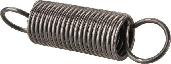 Made in USA - 3/8" OD, 3.51 Lb Max Load, 2.61" Max Ext Len, 0.041" Wire Diam Spring - 6.3 Lb/In Rating, 1.35 Lb Init Tension, 1-1/2" Free Length - Industrial Tool & Supply