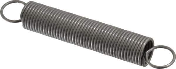 Made in USA - 5/8" OD, 15.96 Lb Max Load, 8.9" Max Ext Len, 0.062" Wire Diam Spring - 2.74 Lb/In Rating, 2.5 Lb Init Tension, 4" Free Length - Industrial Tool & Supply