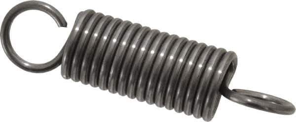 Made in USA - 5/8" OD, 33.56 Lb Max Load, 3.56" Max Ext Len, 0.08" Wire Diam Spring - 24.87 Lb/In Rating, 7 Lb Init Tension, 2-1/2" Free Length - Industrial Tool & Supply