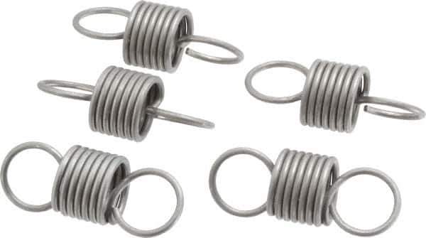Made in USA - 3/4" OD, 27.61 Lb Max Load, 2.6" Max Ext Len, 0.08" Wire Diam Spring - 37.28 Lb/In Rating, 4.9 Lb Init Tension, 2" Free Length - Industrial Tool & Supply