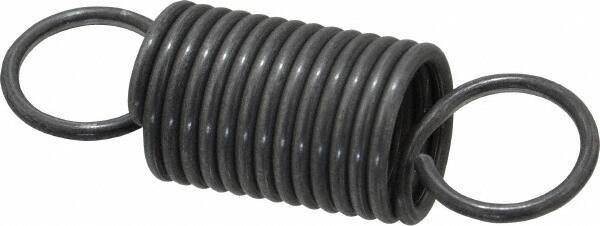 Made in USA - 3/4" OD, 27.61 Lb Max Load, 3.83" Max Ext Len, 0.08" Wire Diam Spring - 17.02 Lb/In Rating, 4.9 Lb Init Tension, 2-1/2" Free Length - Industrial Tool & Supply