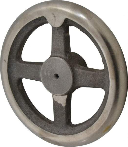 Morton Machine Works - 6", 4 Spoke Straight Handwheel - 1.6" Hub, Cast Iron, Plain Finish - Industrial Tool & Supply